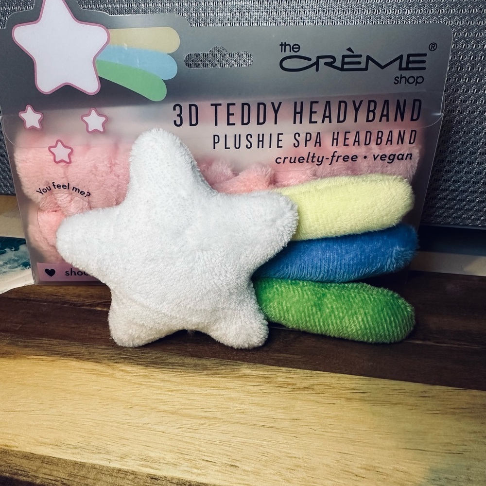 The Crème Shop 3D Teddy Headband - Pink, Yellow, Green